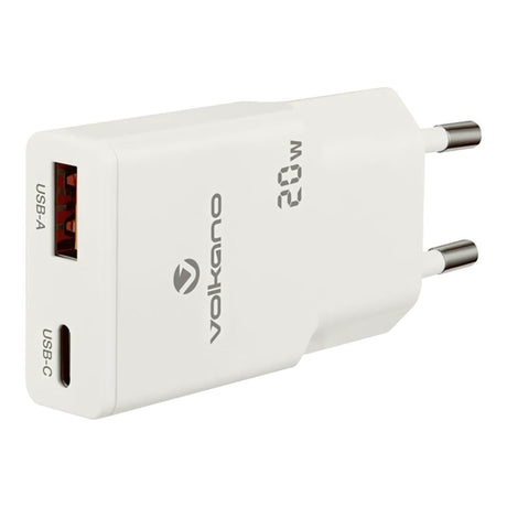 Volkano Mighty Series 20W Dual Wall Charger VK-8063-WT