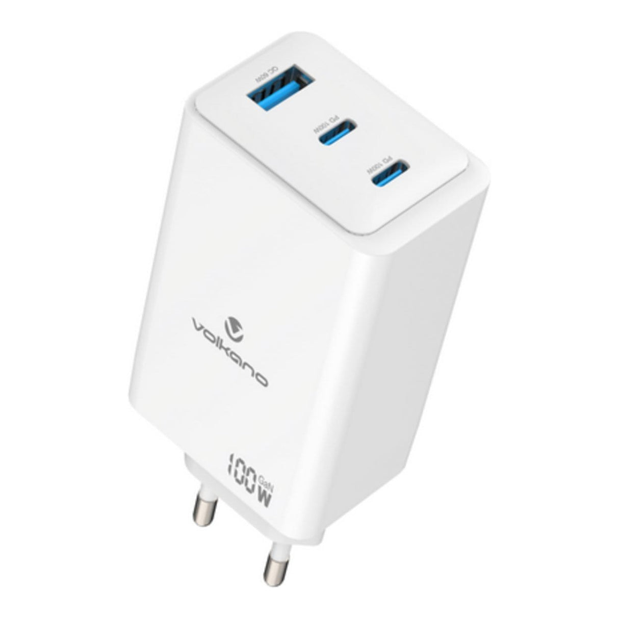 Volkano WattPro Series Triple Port 100W GanN Wall Charger White VK-8068-WT