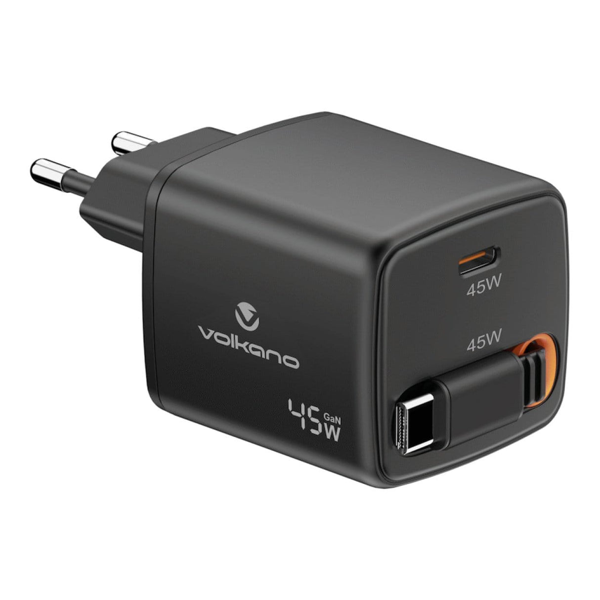Volkano Sleek Series 45W Type-C Fast Charging Adapter Black VK-8082-BK