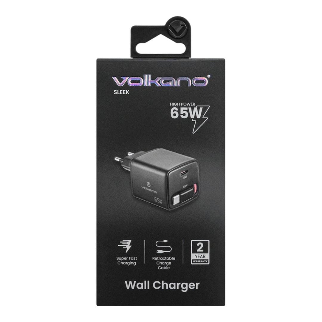 Volkano Sleek Series 65W Fast Wall Charger Black VK-8083-BK