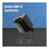 Volkano Sleek Series 65W GaN USB-C Fast Wall Charger with 75cm Retractable Cable Black VK-8083-BK(V1)