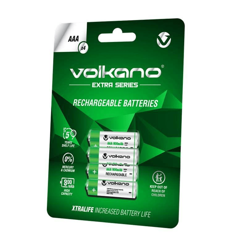 Volkano Extra Series AAA Rechargeable Batteries 4-pack VK-8103-GN