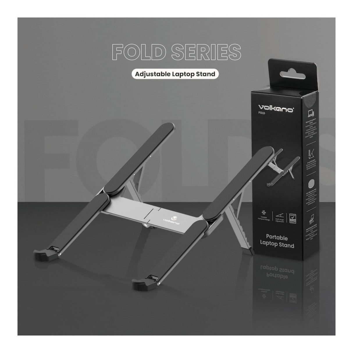 Volkano Fold Series Aluminium Adjustable Notebook Stand VK-8150-SL