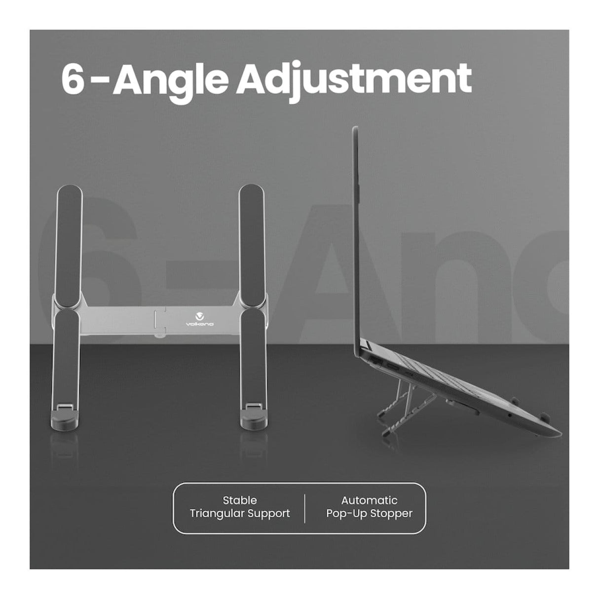 Volkano Fold Series Aluminium Adjustable Notebook Stand VK-8150-SL