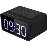 Volkano Awake Plus Series Alarm Clock with Wireless Charging and Speaker Black VK-8251-BK