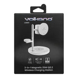 Volkano Lumen Series 3-in-1 25W Qi2.2 Wireless Charging Station White VK-8404-WT