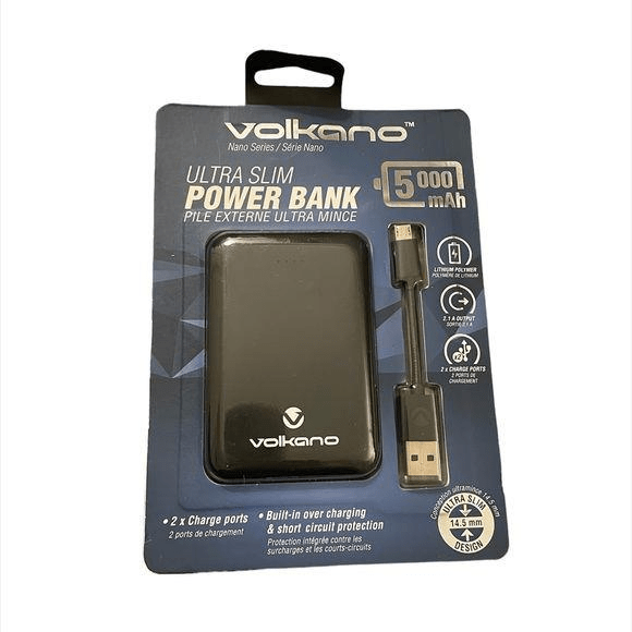 Volkano Nano Series 5000mAh Powerbank Black VK-9000-BK(V2)