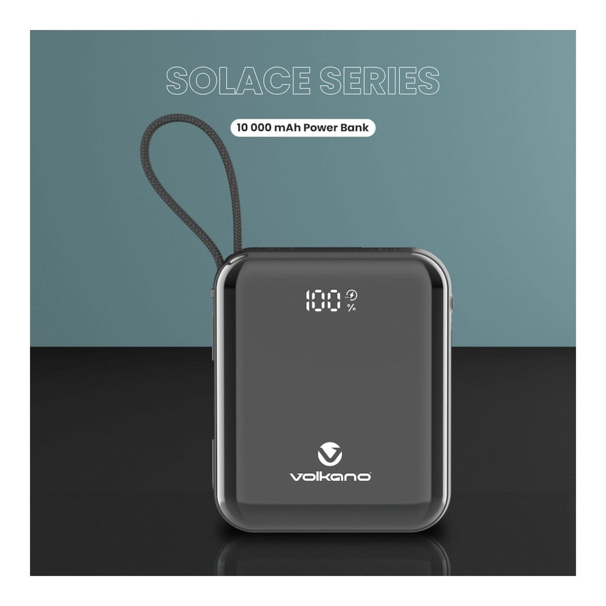 Volkano Solace Series 10000mAh Powerbank Black VK-9039-BK