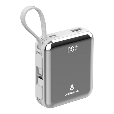 Volkano Solace Series 10000mAh Powerbank White Silver VK-9039-WT/SL