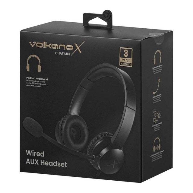VolkanoX Chat Mk1 Series AUX Headset Graphite VKX-211-GT