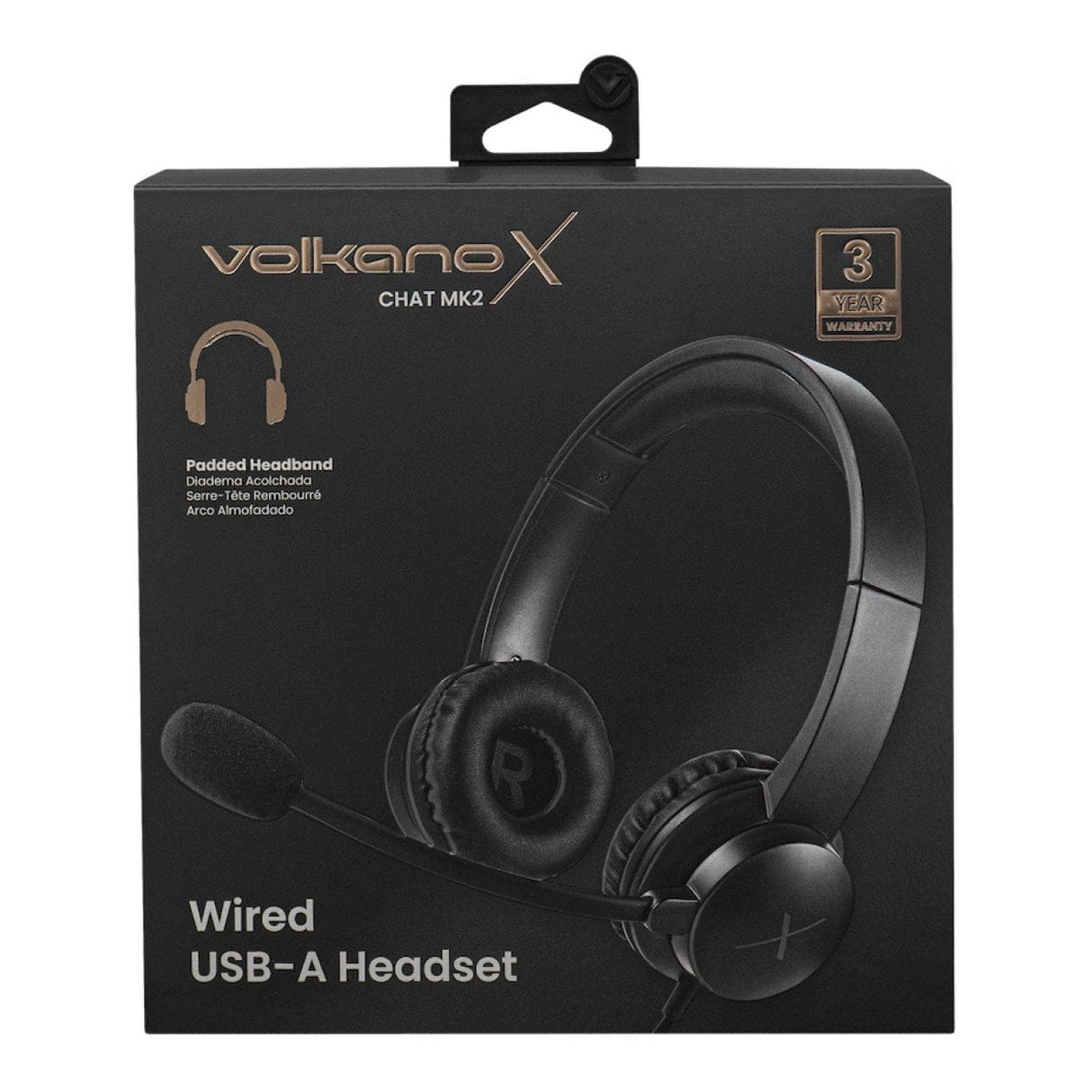 VolkanoX Chat Mk2 Series Wired USB Headset Graphite VKX-212-GT