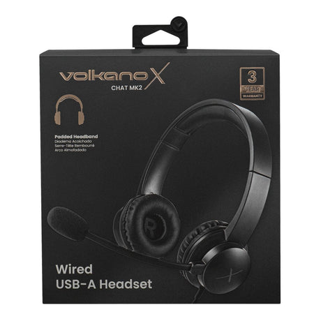 VolkanoX Chat Mk2 Series Wired USB Headset Graphite VKX-212-GT