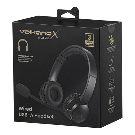 VolkanoX Chat Mk2 Series Wired USB Headset Graphite VKX-212-GT