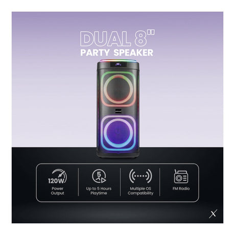 VolkanoX Master Series Dual 8 Party Speaker VKX-3901-D8-BK