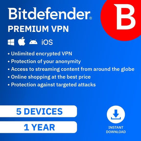 Bitdefender Premium VPN 5 Device 1-Year Subscription Download