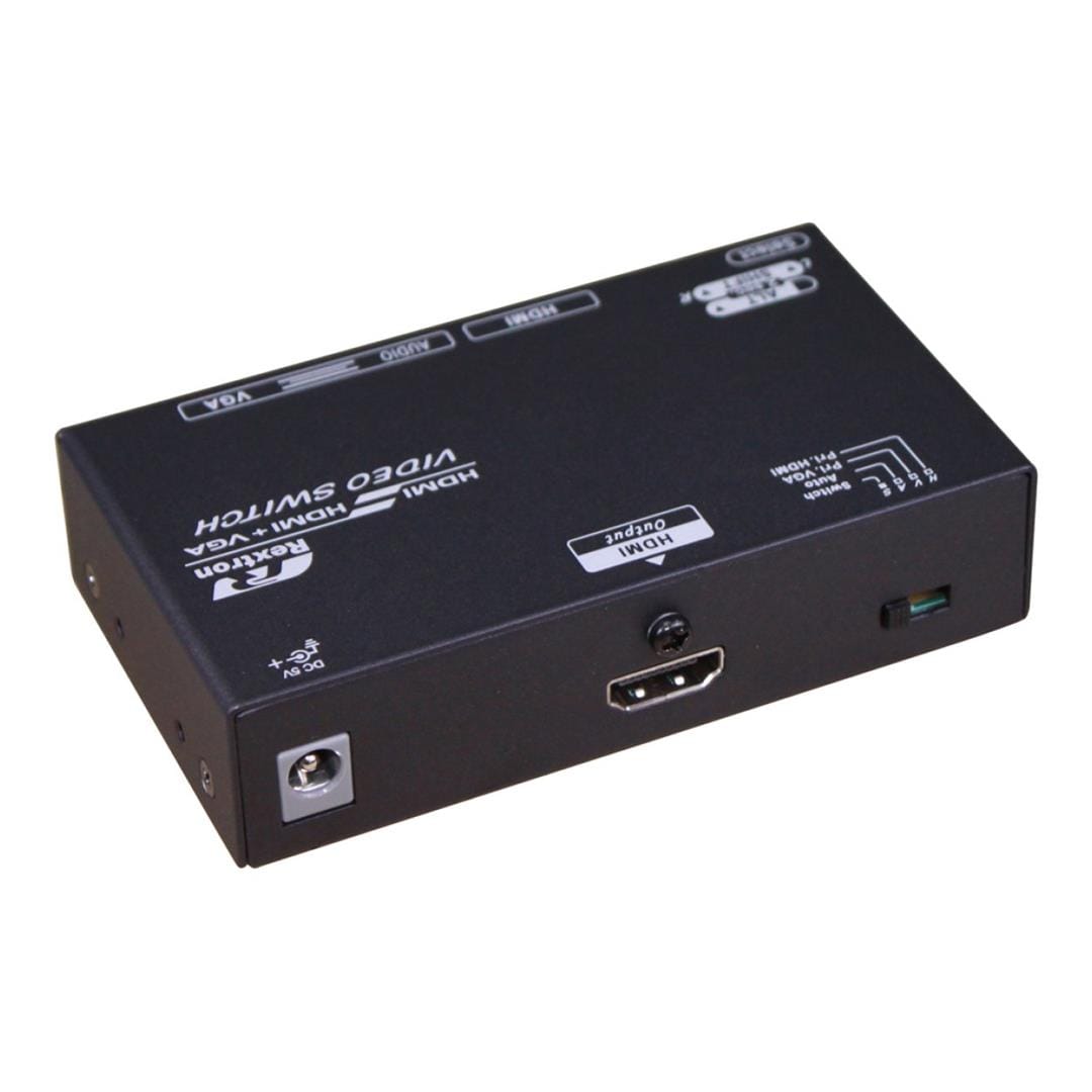 Rextron 2-port VGA and HDMI Video Switch with HDMI Output VSAVM-021