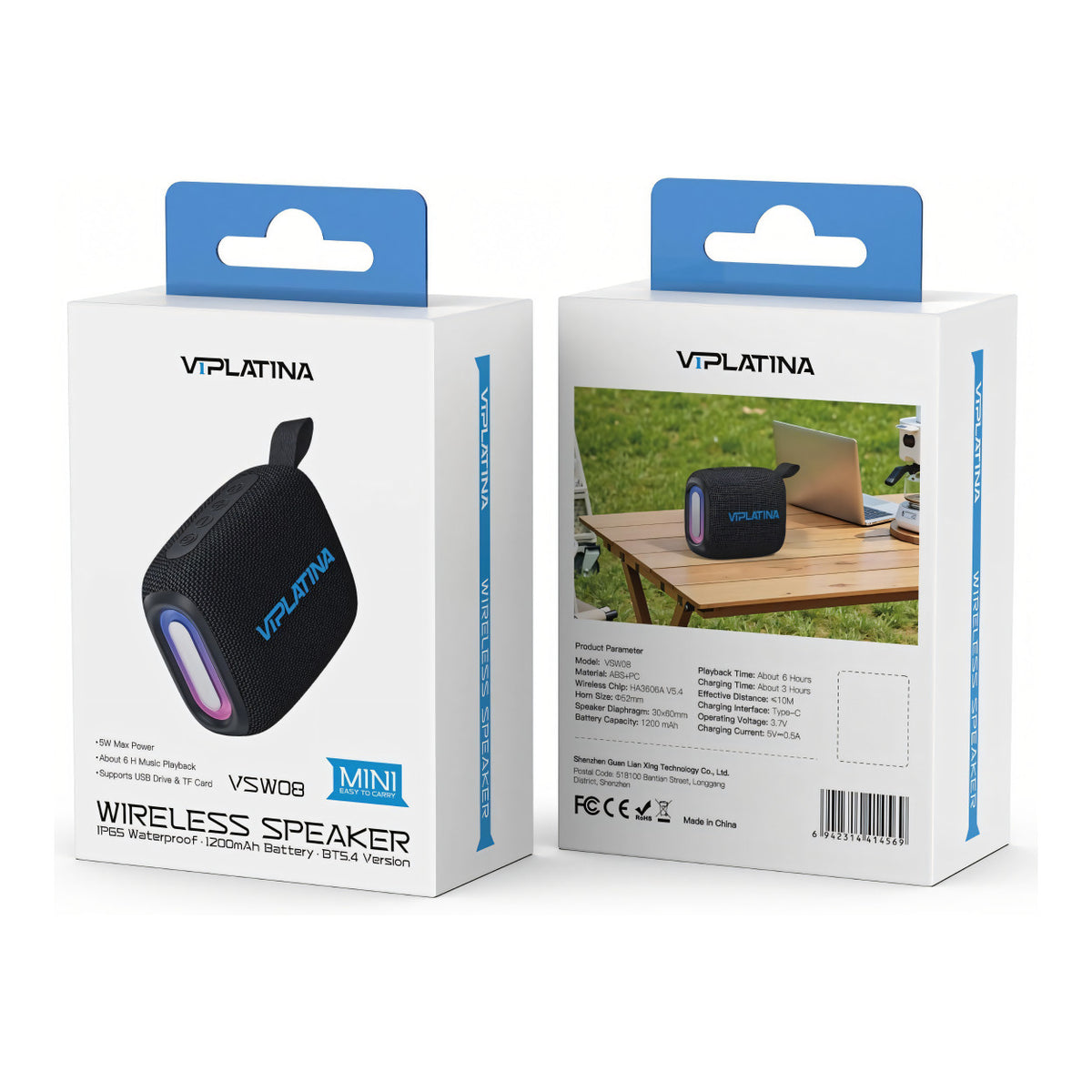VIPLATINA VSW08 RGB Wireless Bluetooth Speaker