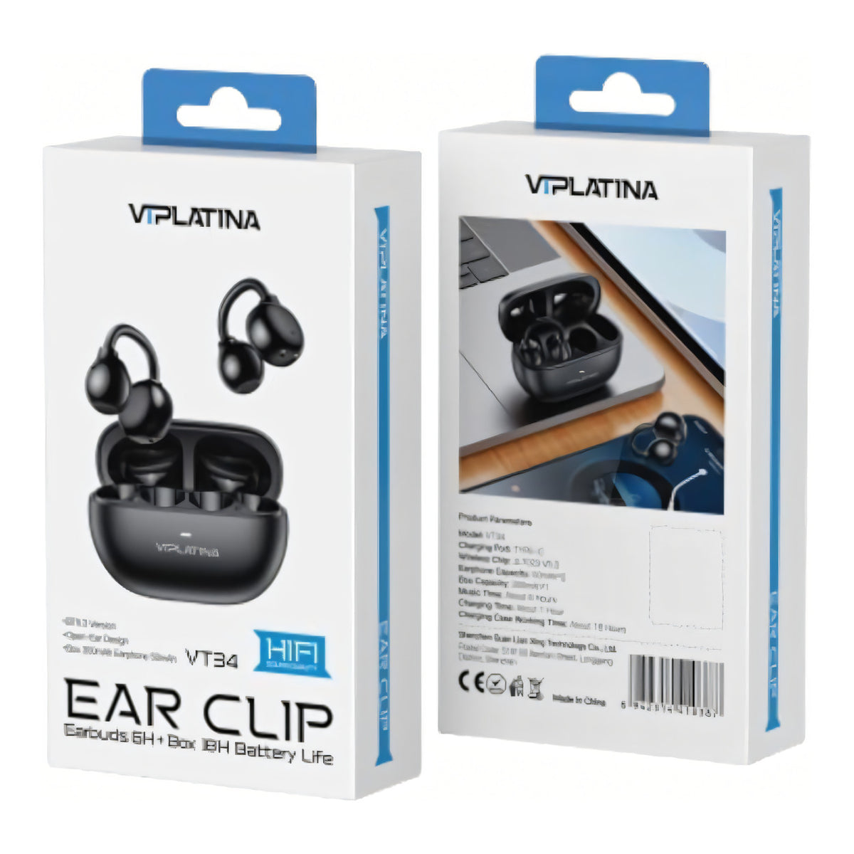 VIPLATINA VT34 Ear Clip Wireless Earbuds