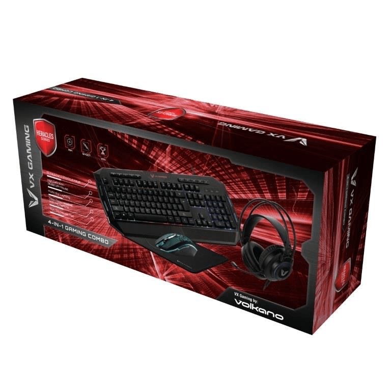 VX Gaming Heracles Series 4-in-1 Keyboard, Mouse, Mousepad and Headset Combo VX-147-BK(V2)