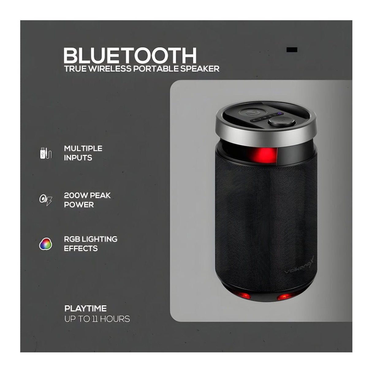 VolkanoX S800 Portable Bluetooth Party Speaker VXS-800-BK
