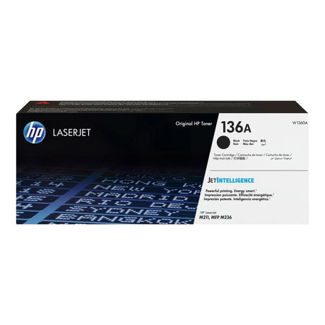 HP 136A Black Toner Cartridge 1,150 Pages Original W1360A Single-pack