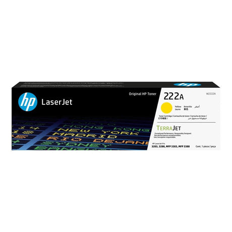 HP 222A Yellow Toner Cartridge 1,200 Pages Original W2222A Single-pack