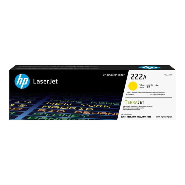 HP 222A Yellow Toner Cartridge 1,200 Pages Original W2222A Single-pack