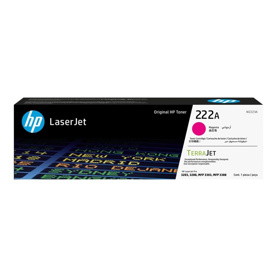 HP 222A Magenta Toner Cartridge 1,200 Pages Original W2223A Single-pack
