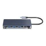 Orico 8-in-1 to Type-C Transparent Hub WB-8P-GY-BP