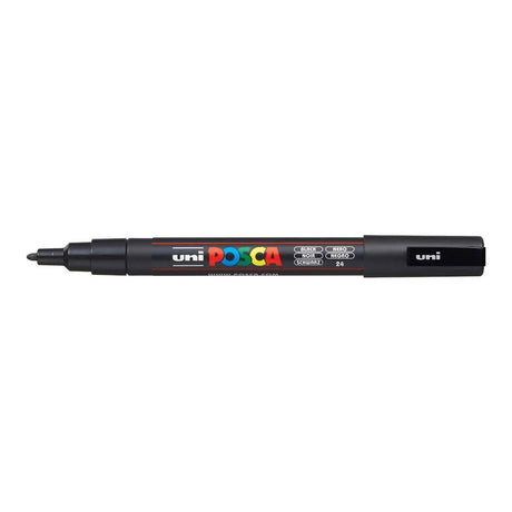 POSCA PC-3M Bullet Tip 0.9-1.3mm Water Based Paint Marker - Black 6-pack WBM-PC3M-BLK