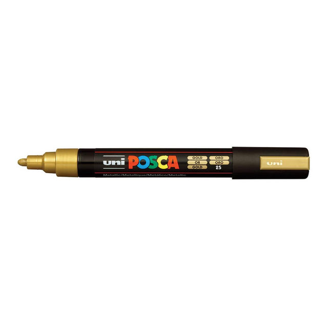 POSCA PC-5M Bullet Tip 1.8-2.5mm Medium Water Based Paint Marker - Gold 6-pack WBM-PC5M-GLD