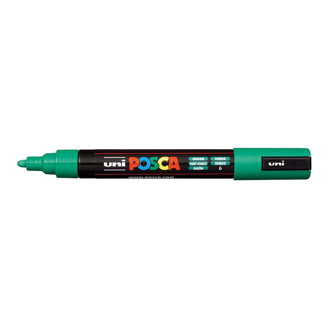 POSCA PC-5M Bullet Tip 1.8-2.5mm Medium Water Based Paint Marker - Green 6-pack WBM-PC5M-GRN