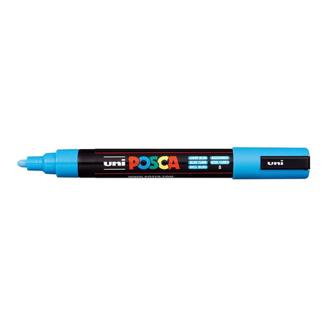 POSCA PC-5M Bullet Tip 1.8-2.5mm Medium Water Based Paint Marker - Light Blue 6-pack WBM-PC5M-LBLU