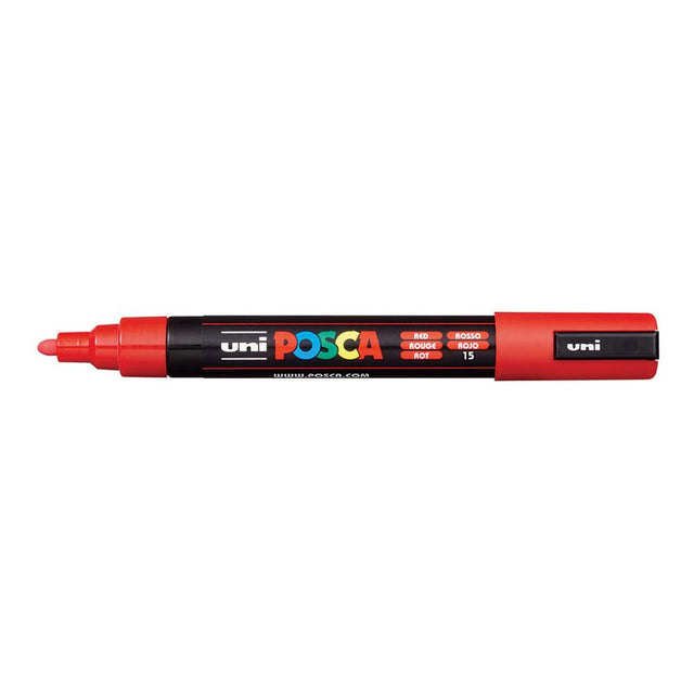 POSCA PC-5M Bullet Tip 1.8-2.5mm Medium Water Based Paint Marker - Red 6-pack WBM-PC5M-RED