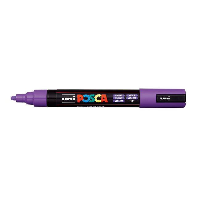 POSCA PC-5M Bullet Tip 1.8-2.5mm Medium Water Based Paint Marker - Violet 6-pack WBM-PC5M-VIO