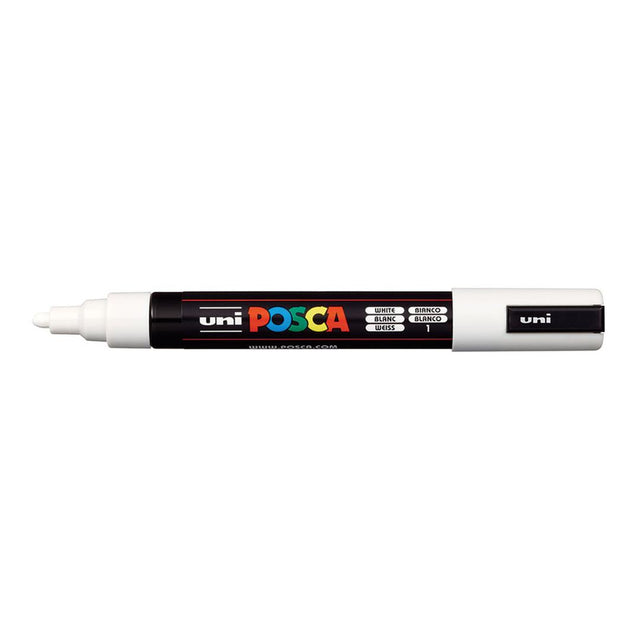 POSCA PC-5M Bullet Tip 1.8-2.5mm Medium Water Based Paint Marker - White 6-pack WBM-PC5M-WHT