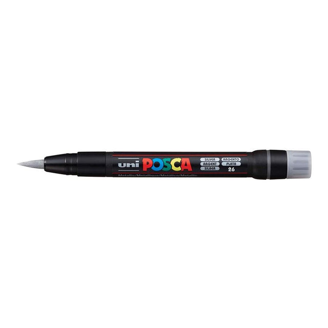 POSCA PCF-350 Brush Tip Water Based Marker - Silver 5-pack WBM-PCF350-SLV