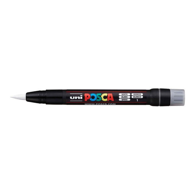 POSCA PCF-350 Brush Tip Water Based Marker - White 5-pack WBM-PCF350-WHT