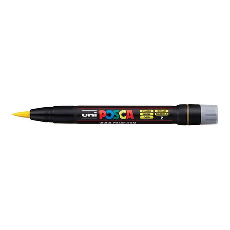 POSCA PCF-350 Brush Tip Water Based Marker - Yellow 5-pack WBM-PCF350-YEL