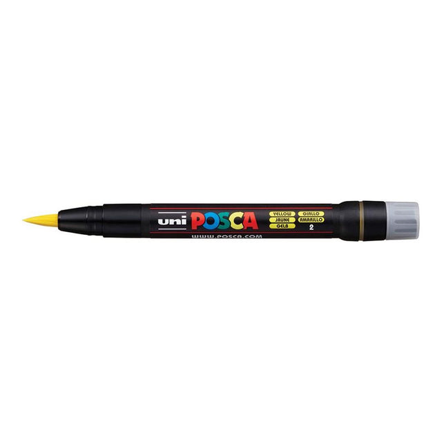 POSCA PCF-350 Brush Tip Water Based Marker - Yellow 5-pack WBM-PCF350-YEL