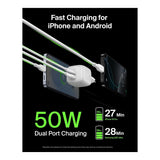 Belkin 50W Dual Type-C GaN Charger White WCH019KQWH