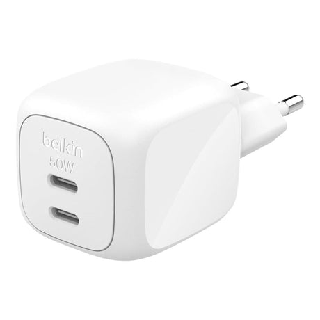Belkin 50W Dual Type-C GaN Charger White WCH019KQWH