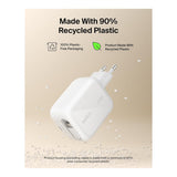 Belkin BoostCharge 45W Dual USB-C Wall Charger with Rectractable Cable - White WCH023KQWH