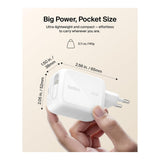 Belkin BoostCharge 45W Dual USB-C Wall Charger with Rectractable Cable - White WCH023KQWH