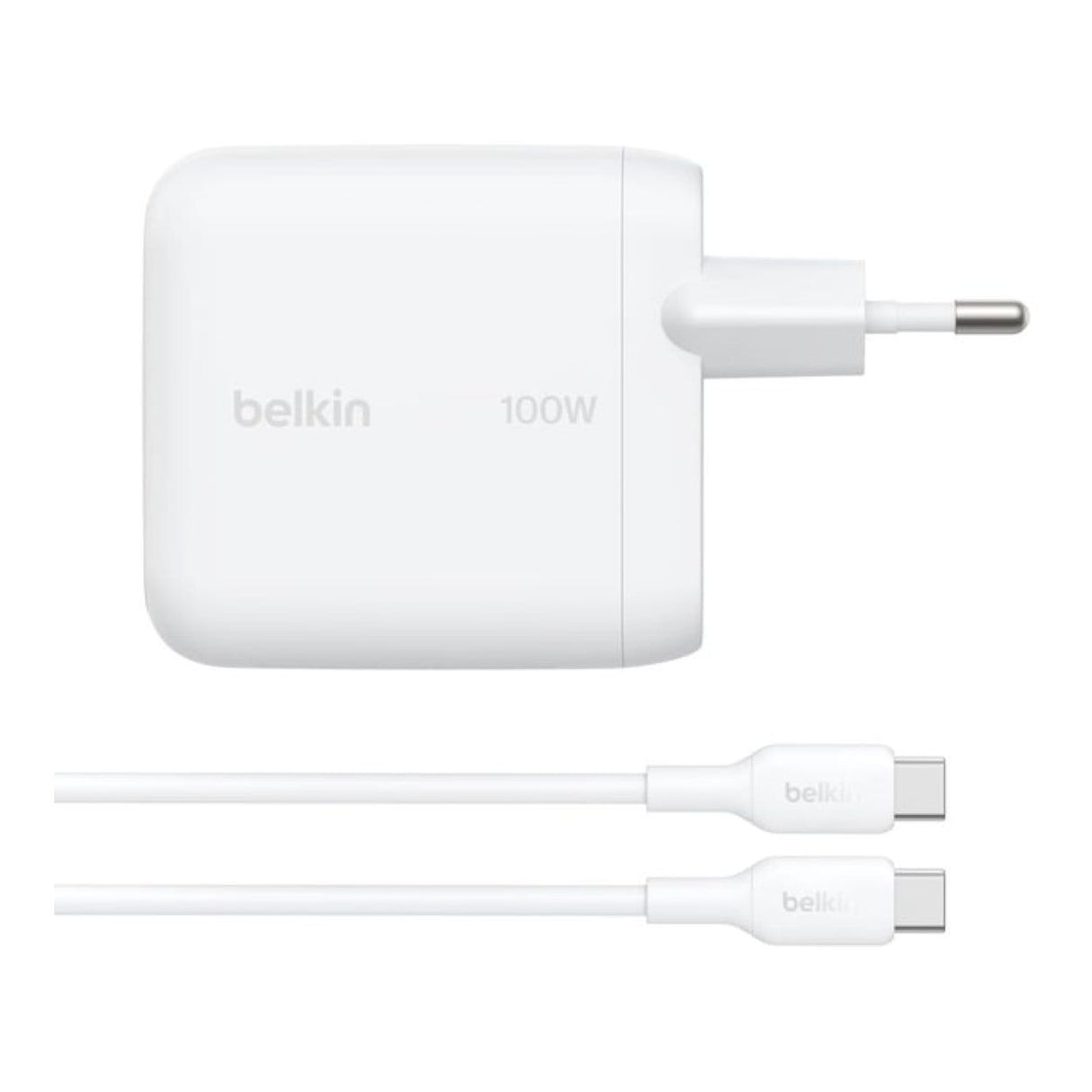 Belkin 100W GaN Wall Charger with Type-C Cable 1.5m White WCH024KQ1.5WHB6