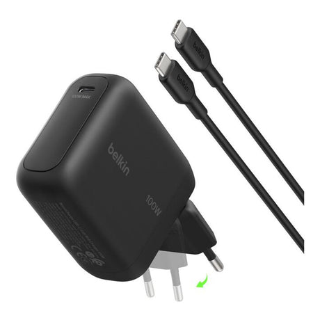 Belkin BoostCharge 100W GaN Wall Charger with Type-C Cable Black WCH025KQ1.5BKB6