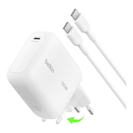 Belkin BoostCharge 100W GaN Wall Charger with Type-C Cable White WCH025KQ1.5WHB6