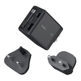 Belkin UltraCharge 45W GaN Wall Charger with Retractable USB-C Cable USB-C and USB-A Ports UK and EU Plugs Black WCH029HQBK