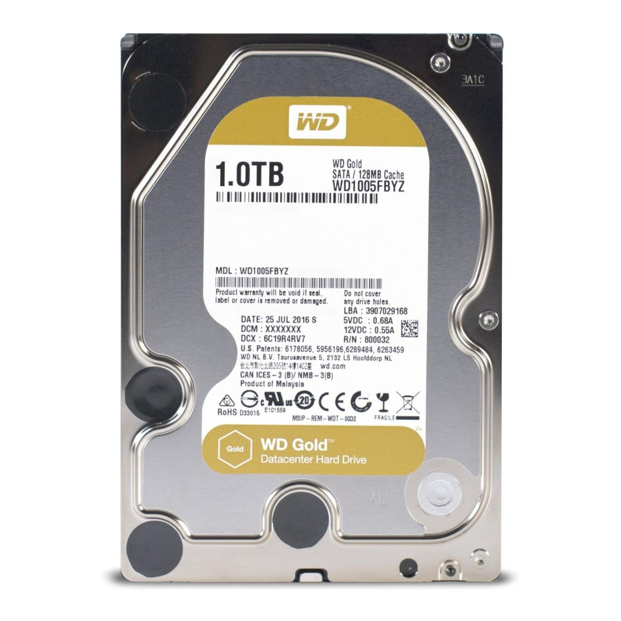 WD Gold 3.5-inch 1TB Serial ATA III Internal Hard Drive WD 1005FBYZ