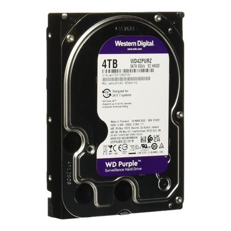 WD Purple Surveillance 3.5-inch 4TB SATA Internal HDD WD42PURU-64C4CY0